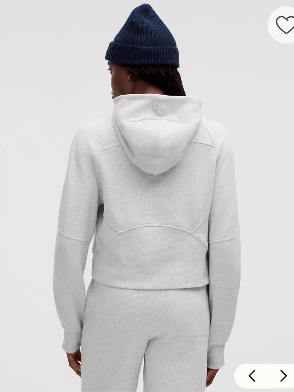 lululemon athletica Light Gray Cropped Hoodie